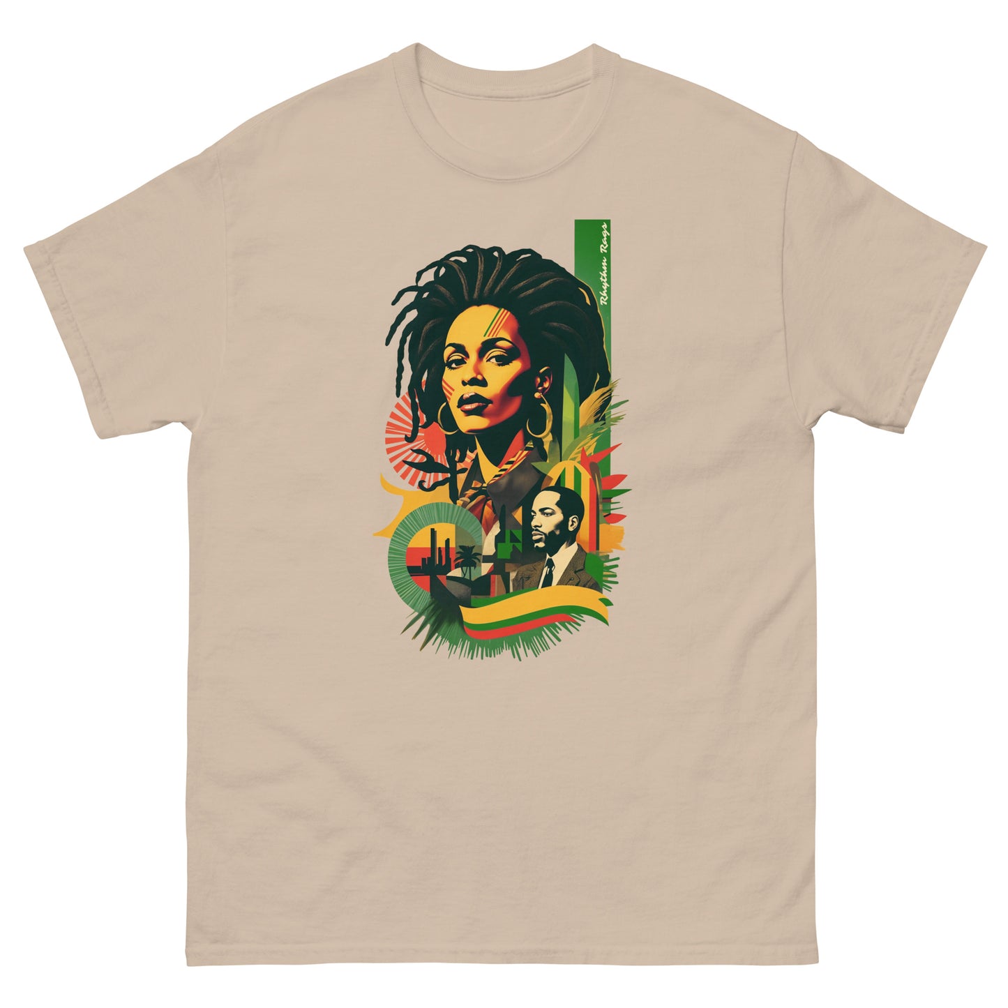Kingston-groove-reggae-t-shirt-sand