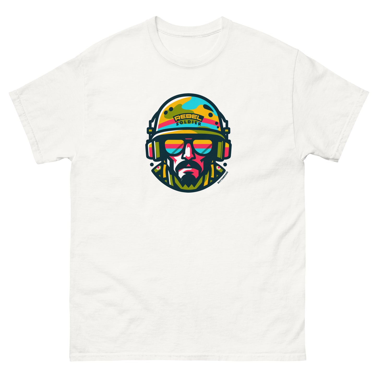 Rebel-soldier-reggae-t-shirt-white-front