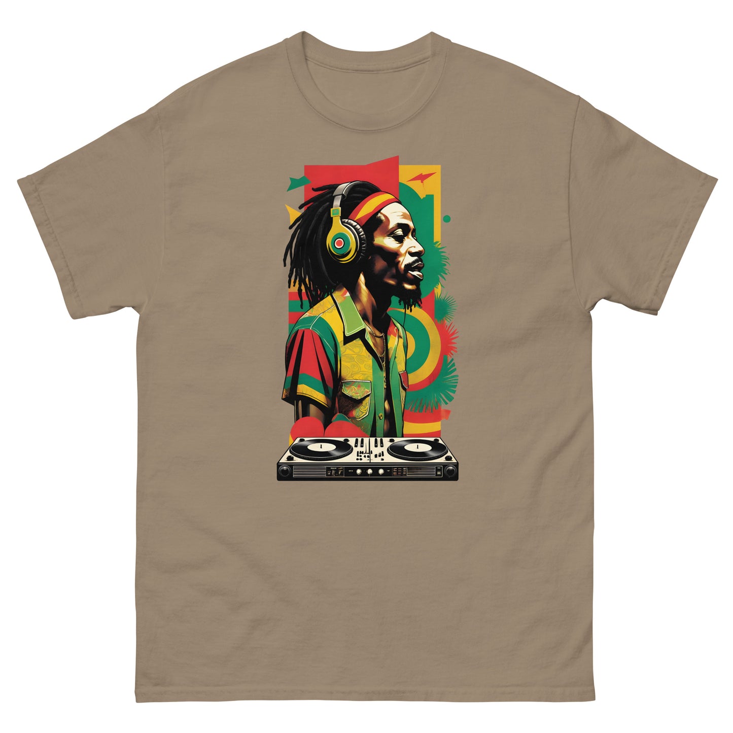 Reggae-record-reggae-t-shirt-brown-savana