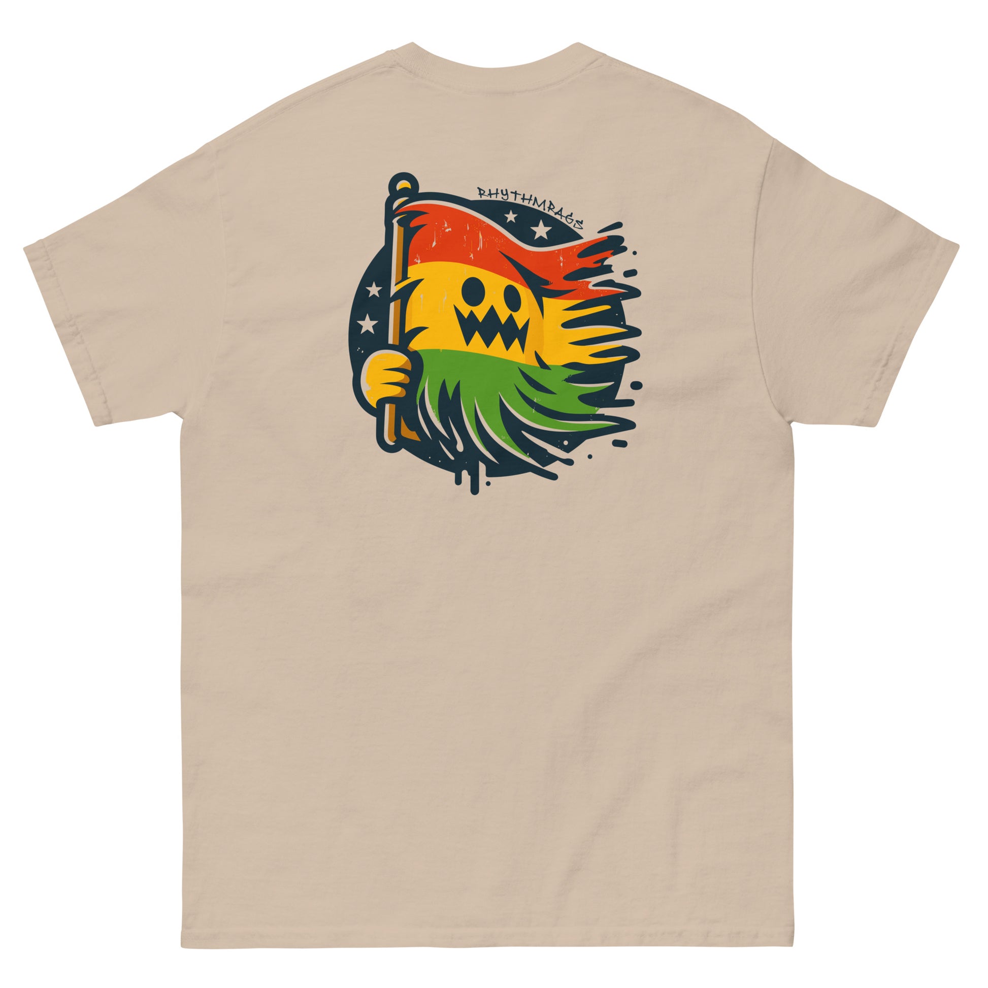 Riddim-survivor-reggae-t-shirt-back-sand