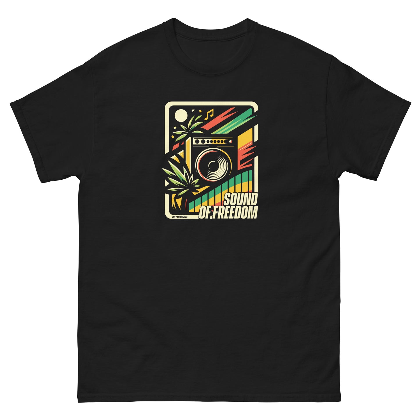 Sound-of-freedom-reggae-t-shirt-black-front