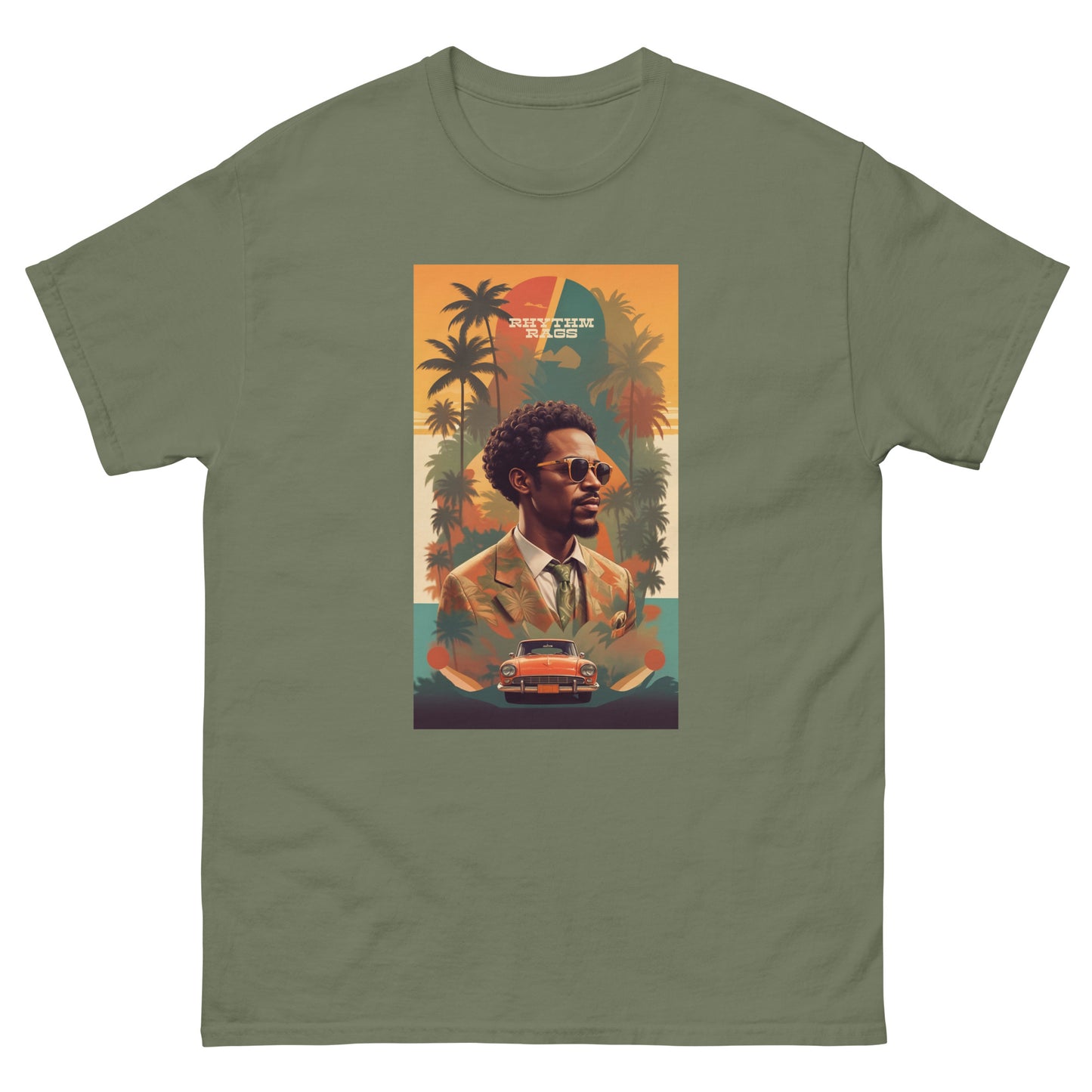 Tropical-rhythm-reggae-t-shirt-military-green