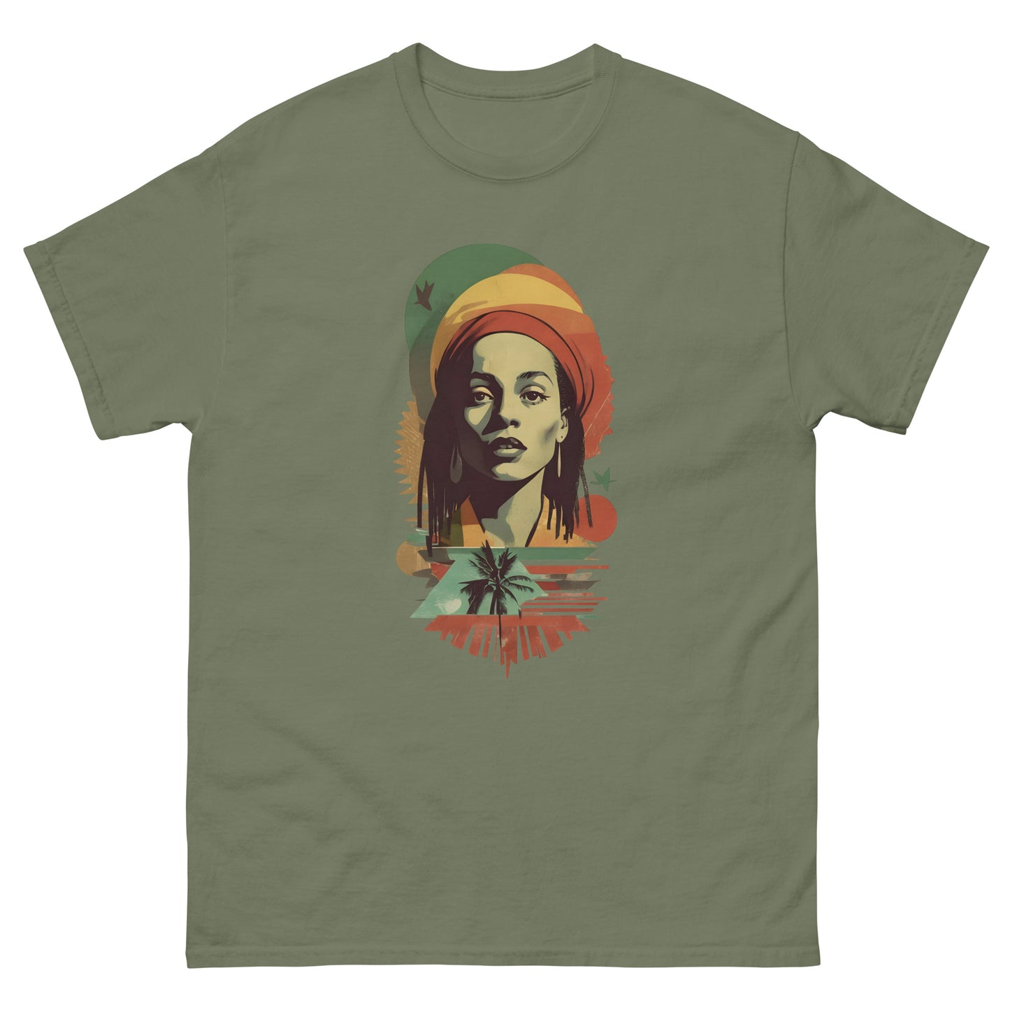 Women-of-reggae-reggae-t-shirt-military-green