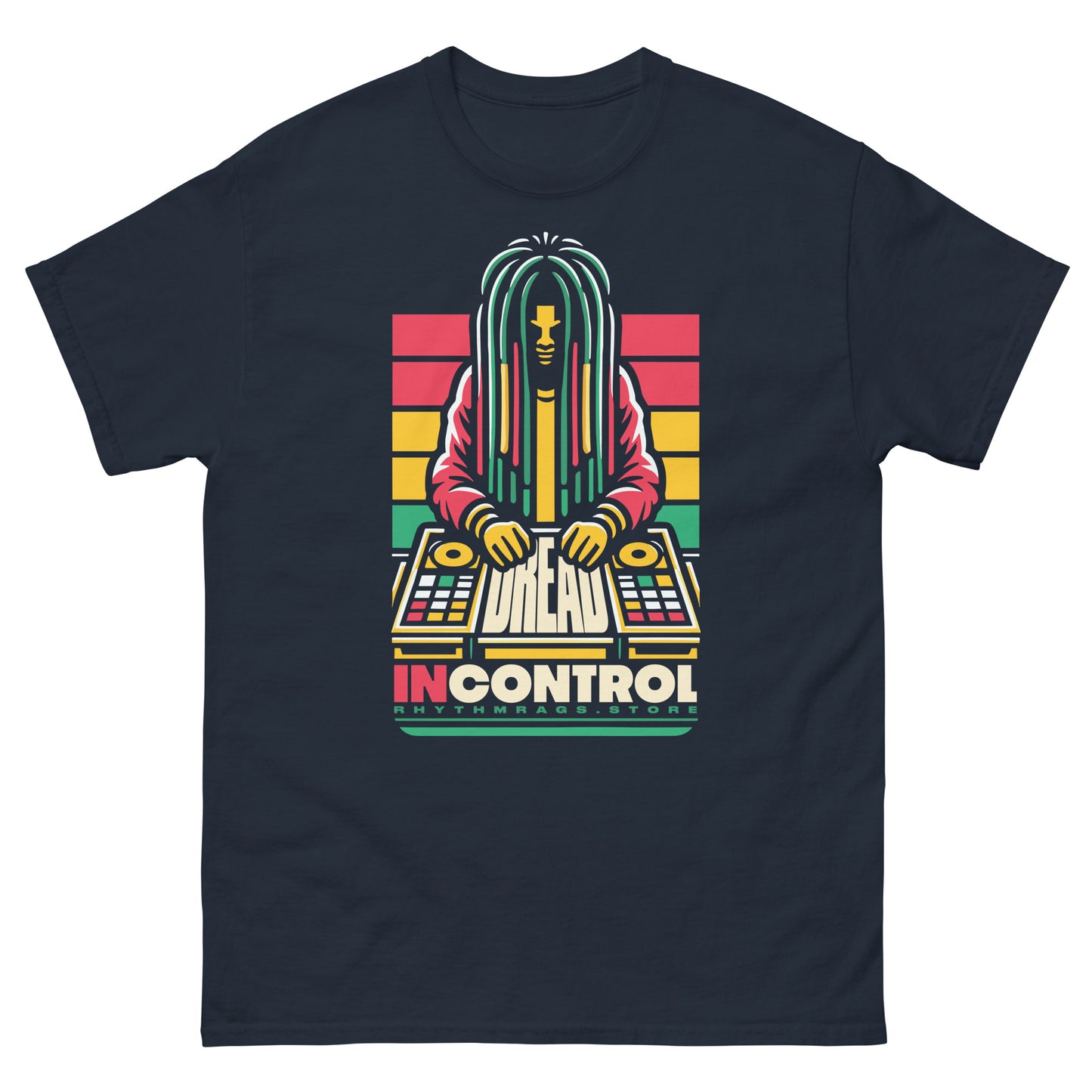 dread-in-control-reggae-t-shirt-navy
