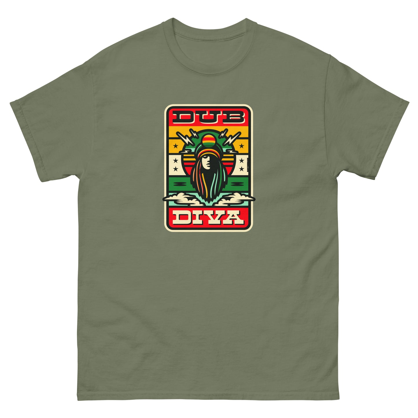 dub-diva-reggae-t-shirt-military-green