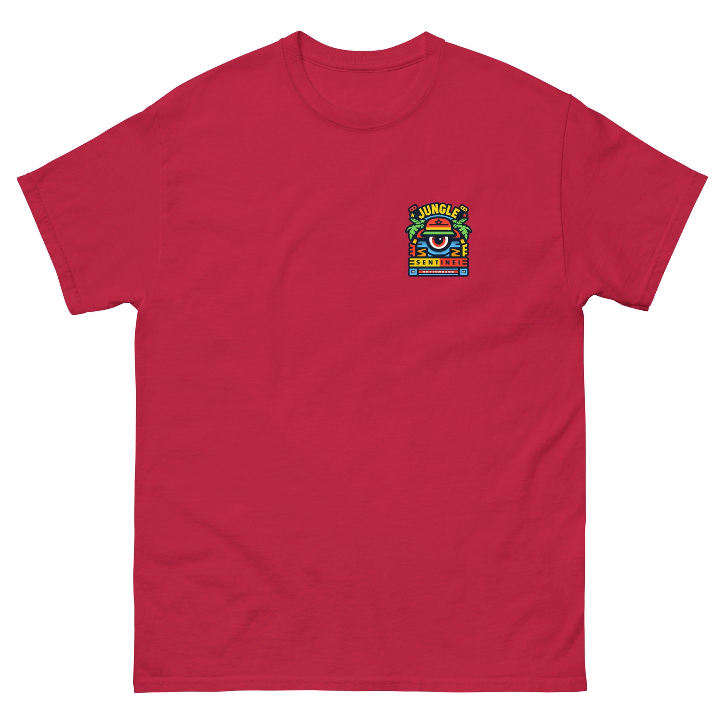 jungle-sentinel-reggae-t-shirt-cardinal-front