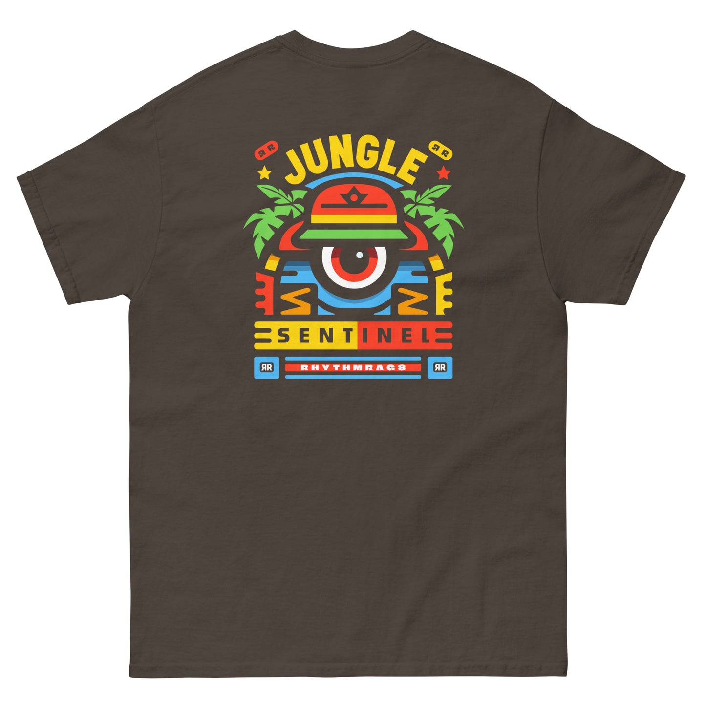 jungle-sentinel-reggae-t-shirt-dark-chocolate-back