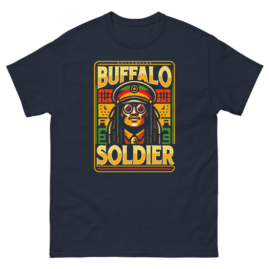 reggae t-shirt - buffalo soldier 2 navy front