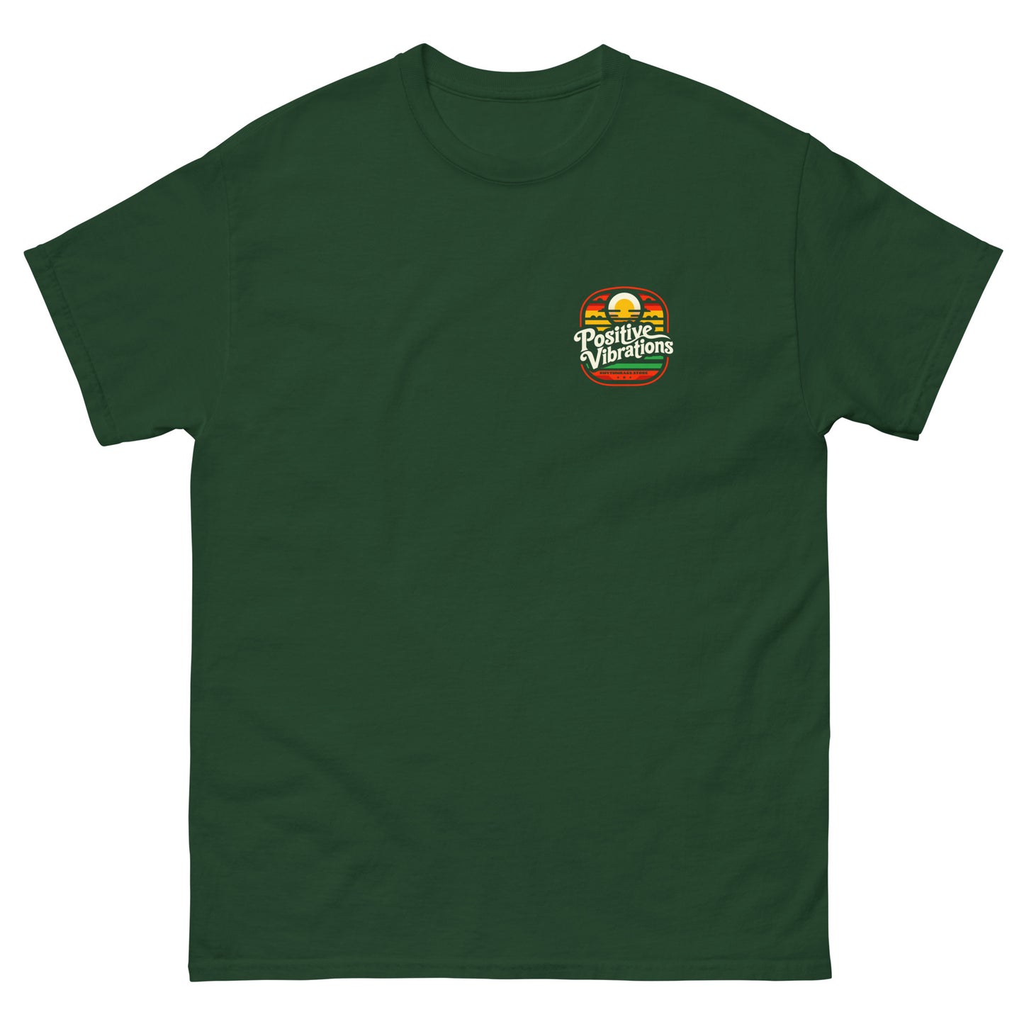 positive-vibrations-reggae-t-shirt-forest-green-front