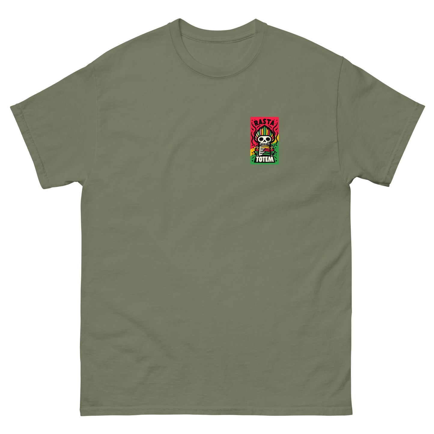 rasta-totem-reggae-t-shirt-military-green-front