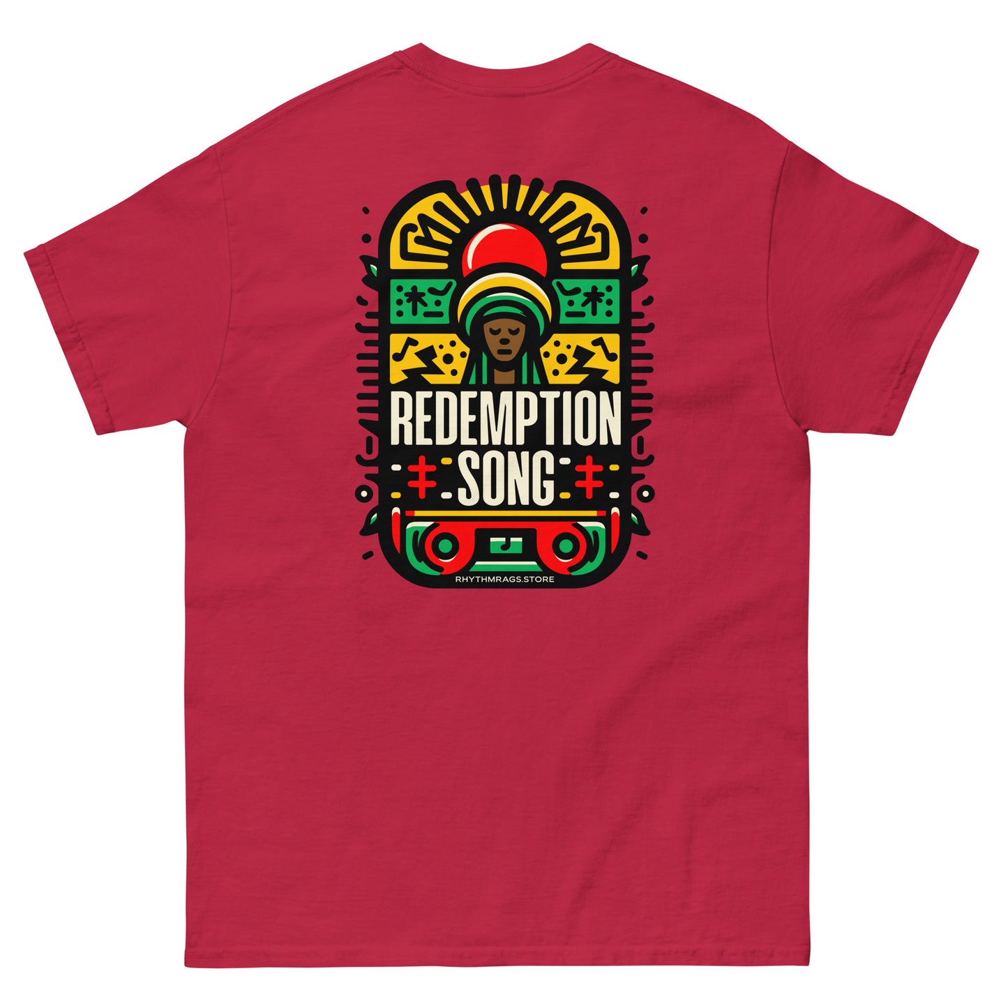 redemption-song-2-reggae-t-shirt-cardinal-back