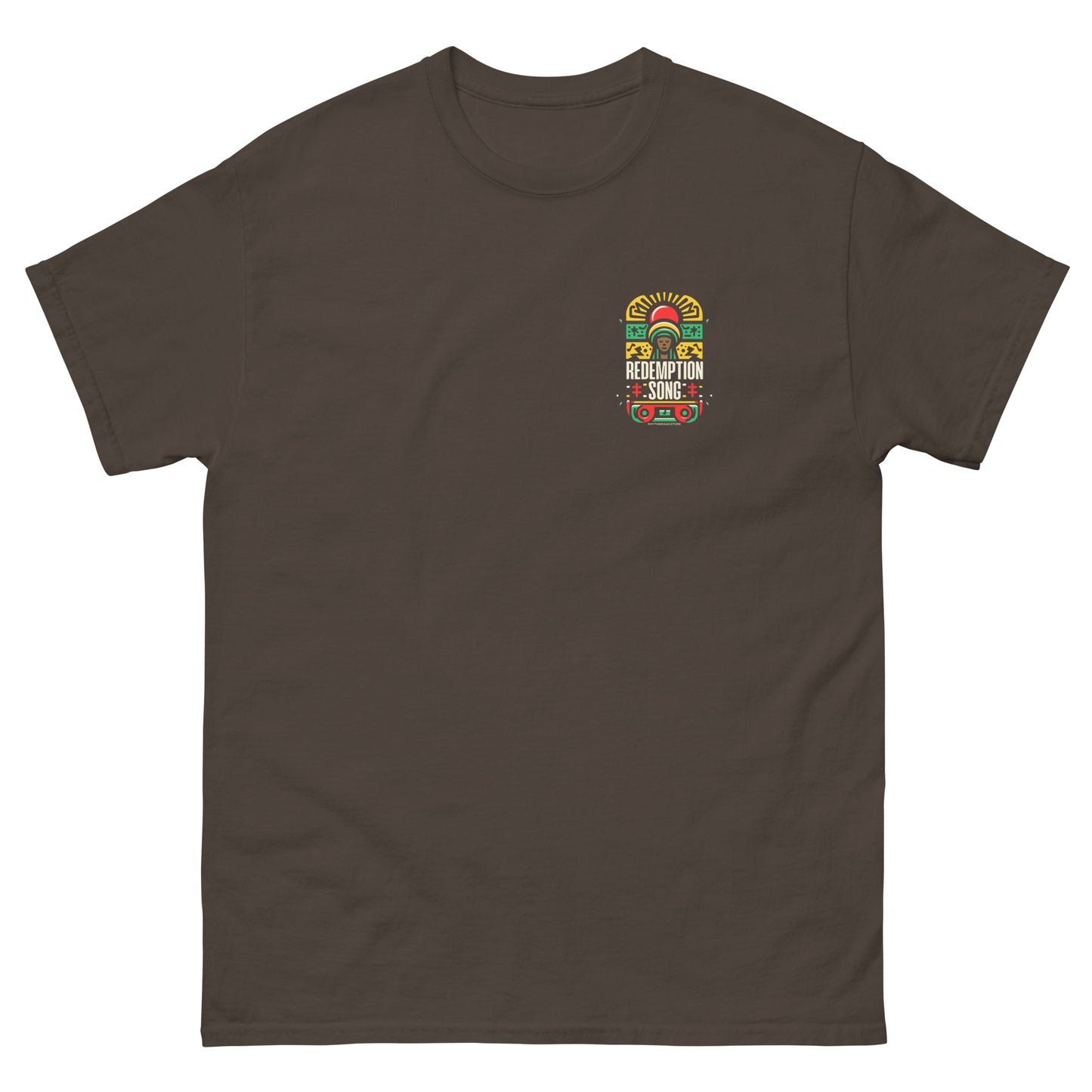 redemption-song-2-reggae-t-shirt-dark-chocolate-front