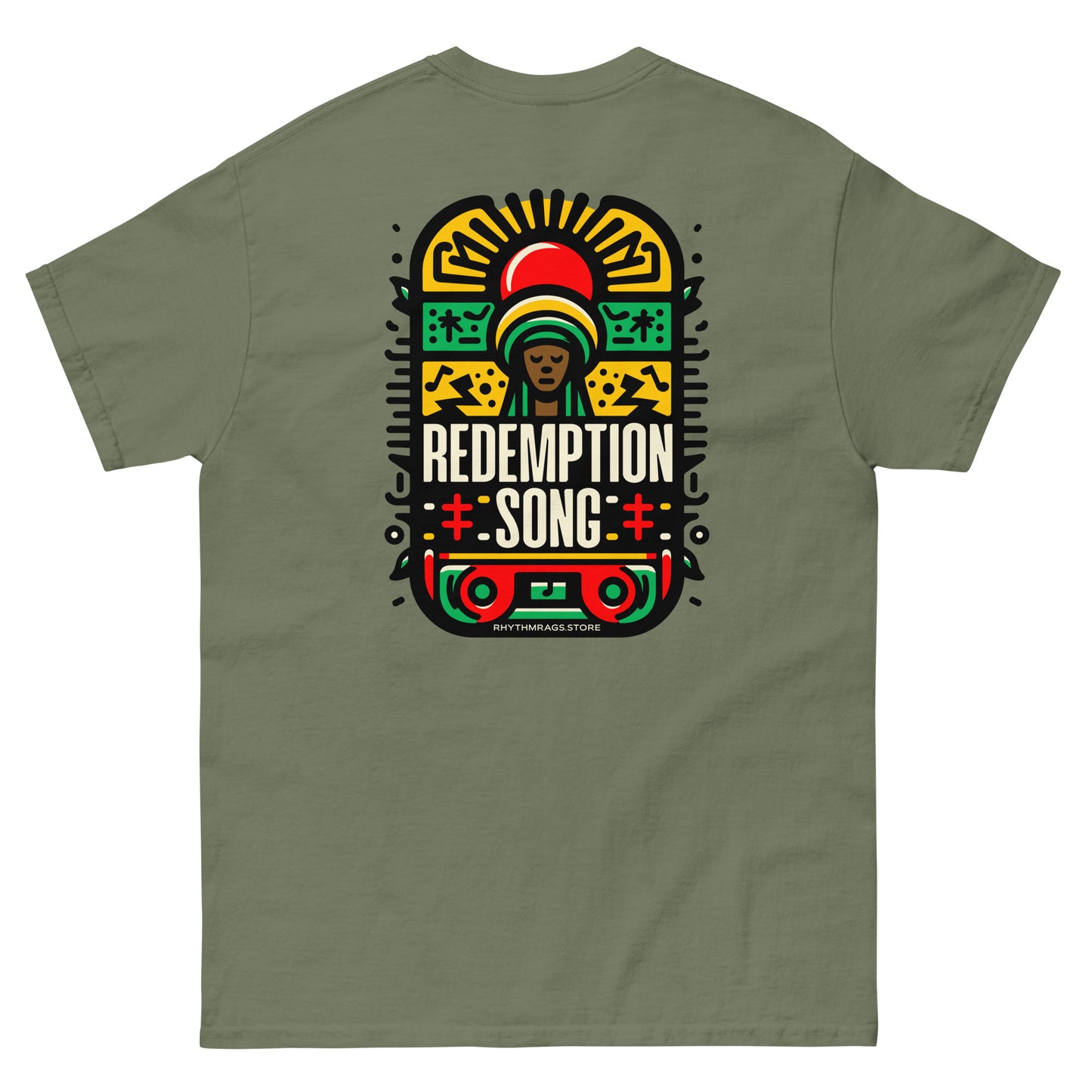 redemption-song-2-reggae-t-shirt-military-green-back