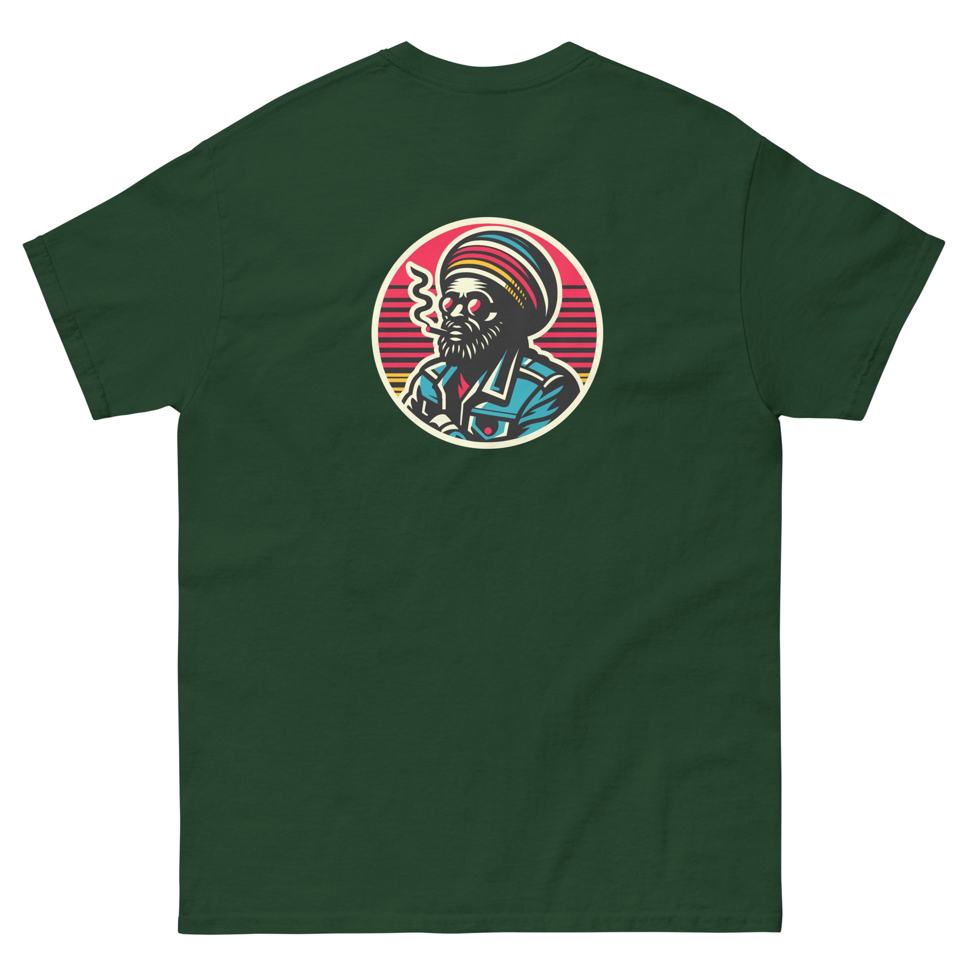 rockers-uptown-reggae-t-shirt-forest-green-back