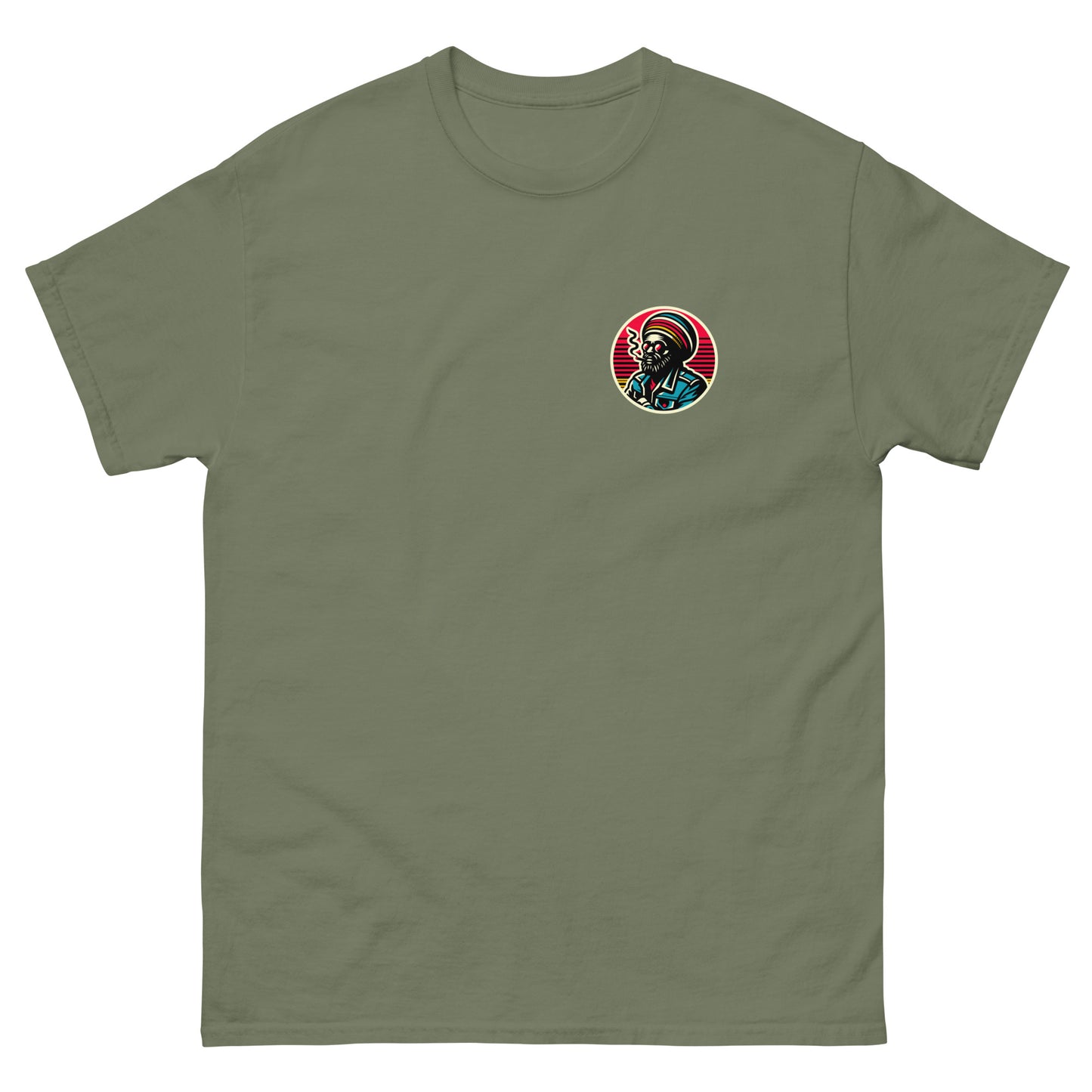 rockers-uptown-reggae-t-shirt-military-green-front