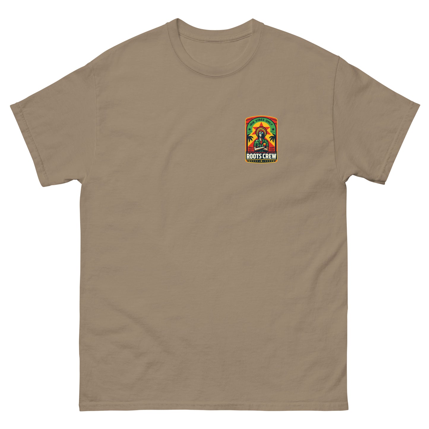 roots-crew-reggae-t-shirt-brown-savana-front