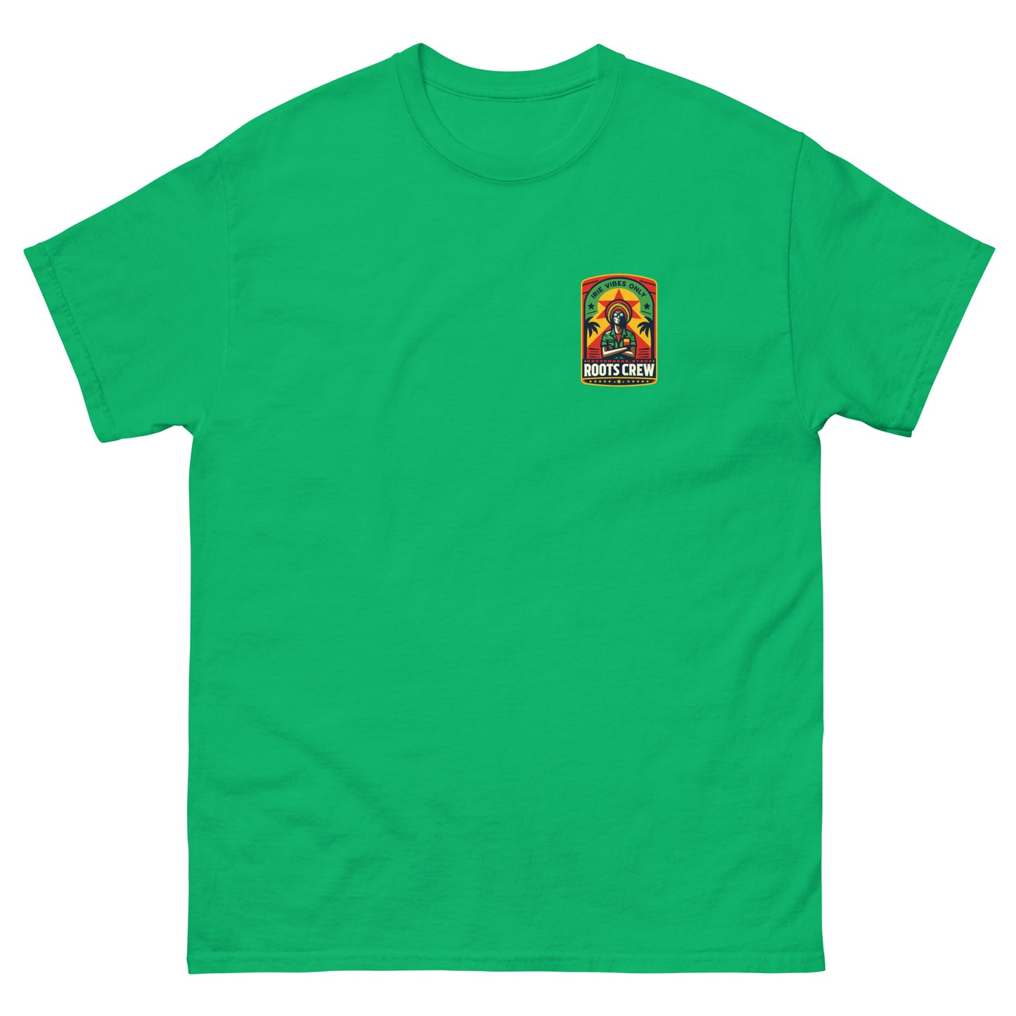 roots-crew-reggae-t-shirt-irish-green-front