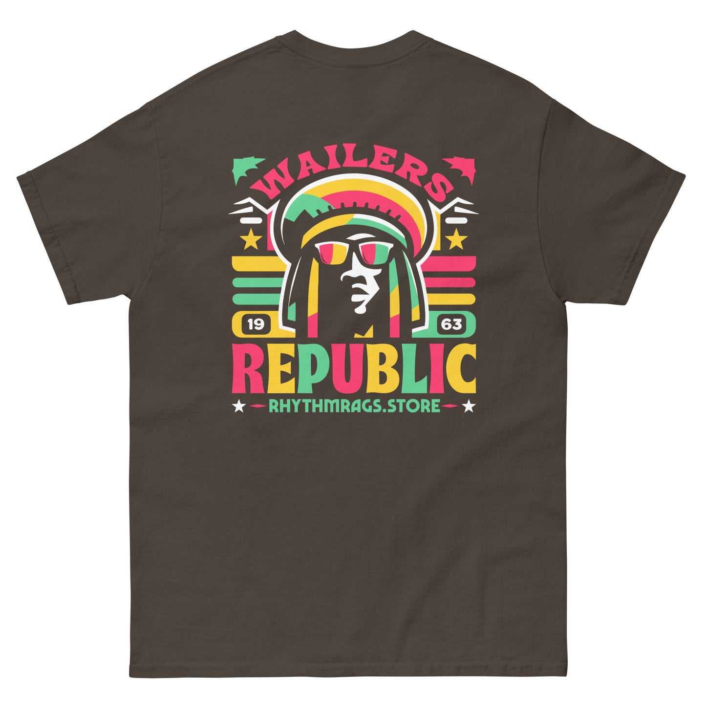 wailers-republic-reggae-t-shirt-dark-chocolate-back