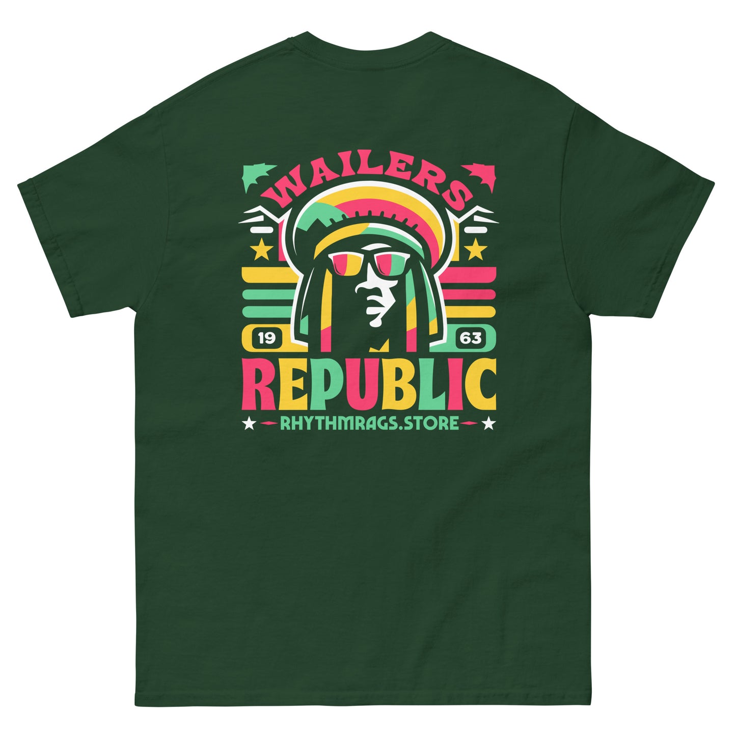 wailers-republic-reggae-t-shirt-forest-green-back