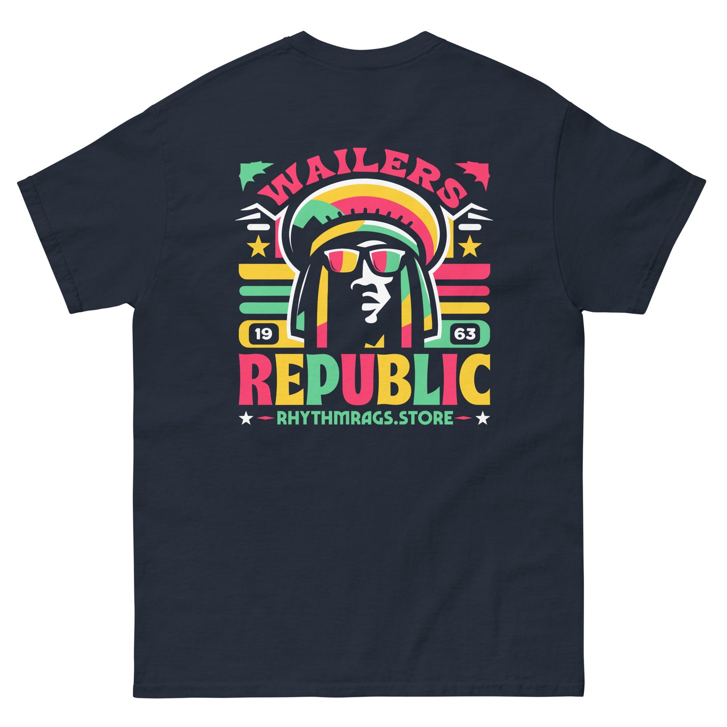 wailers-republic-reggae-t-shirt-navy-back