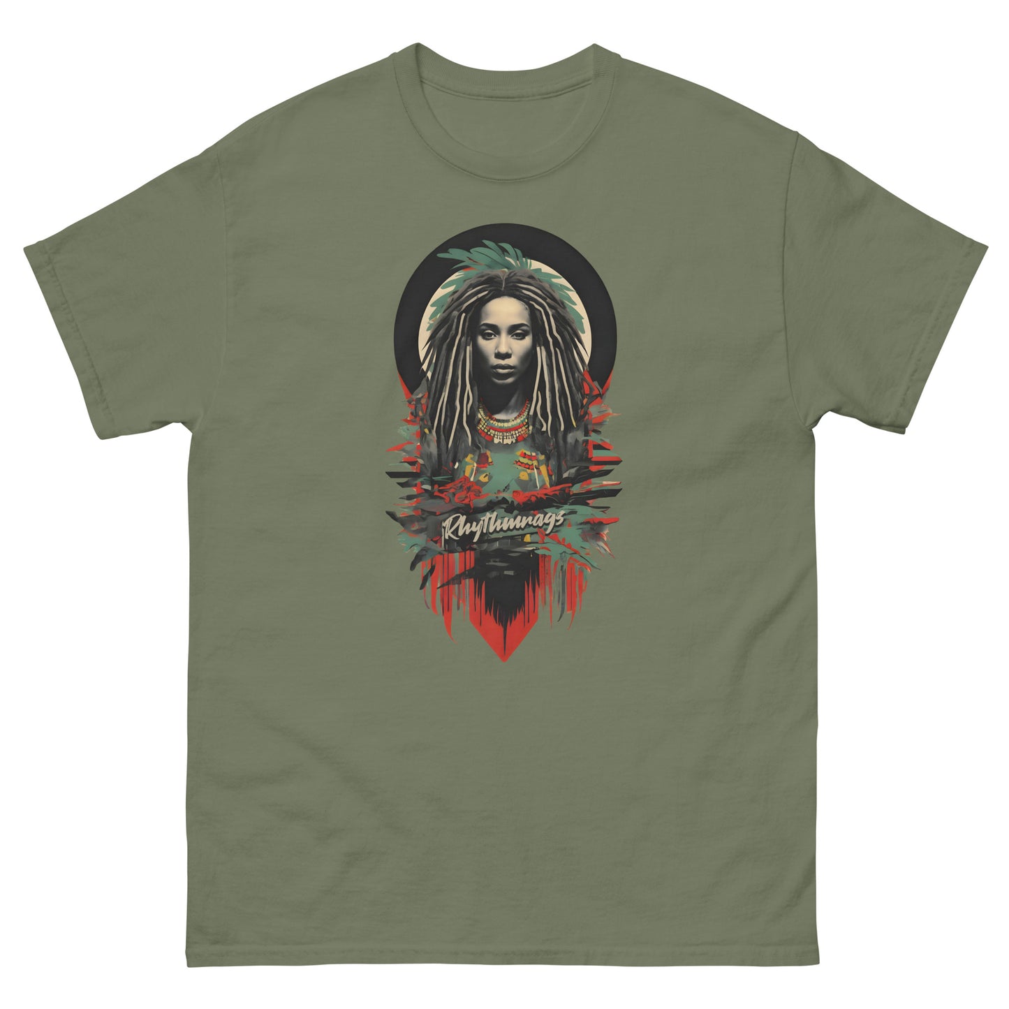 Island-vibration-reggae-t-shirt-military-green