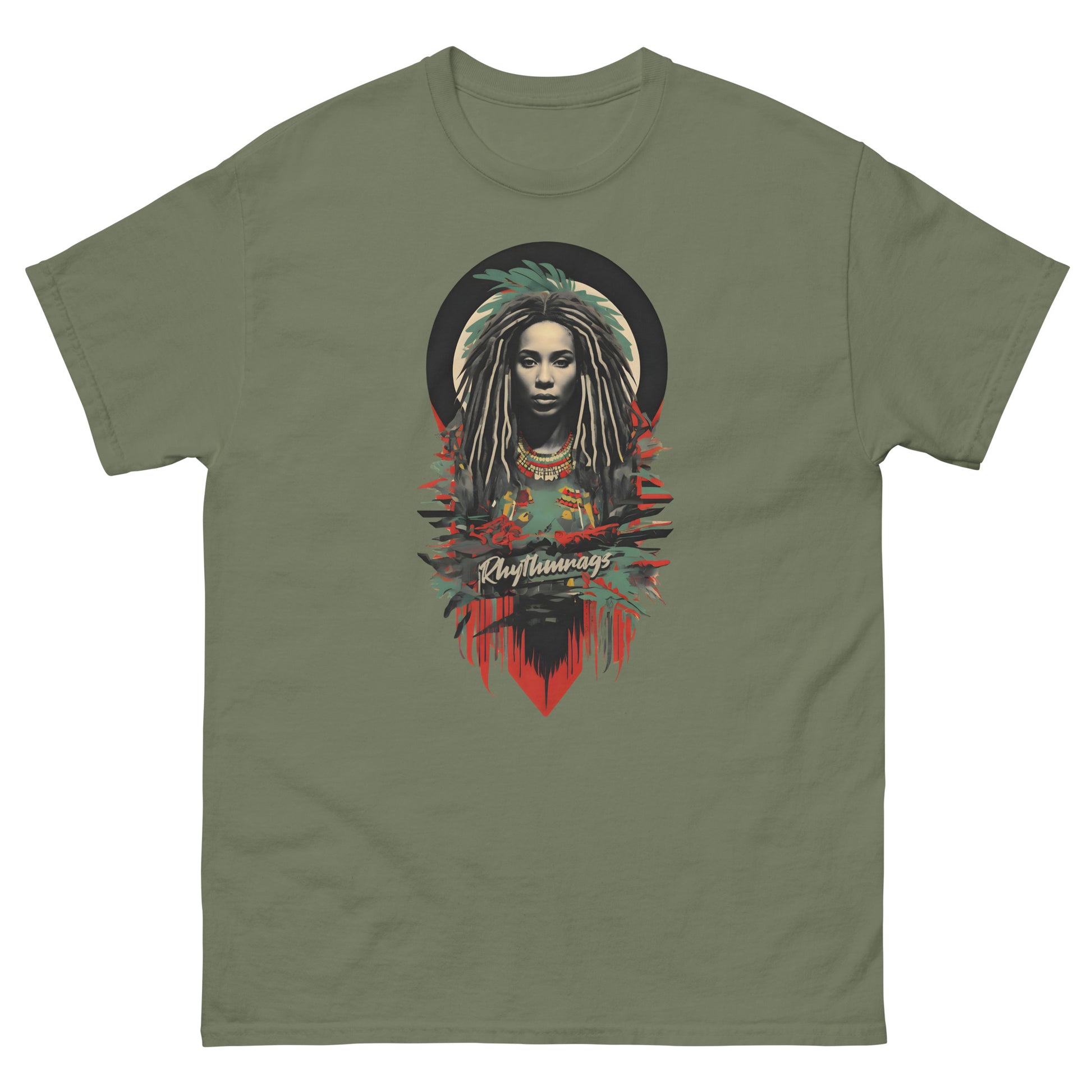 Island-vibration-reggae-t-shirt-military-green