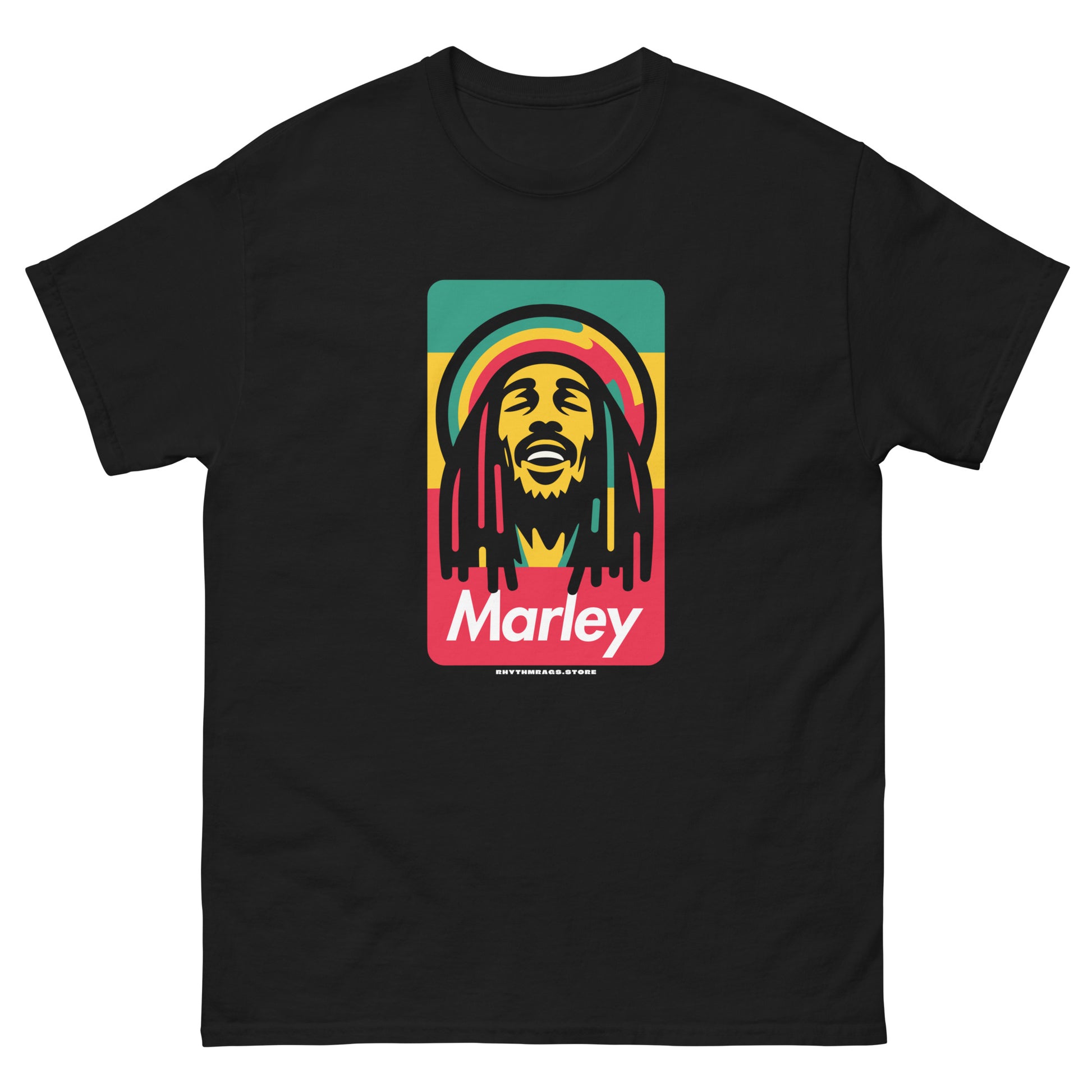 Marley-reggae-t-shirt-black