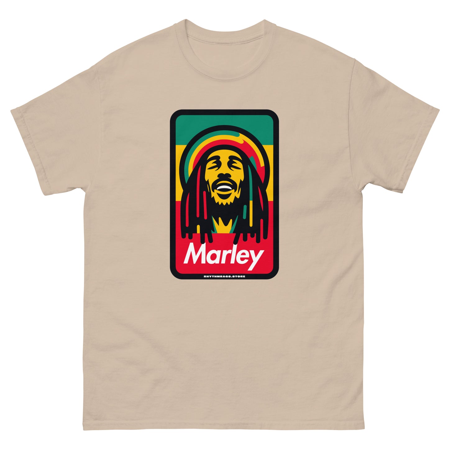 Marley-reggae-t-shirt-sand