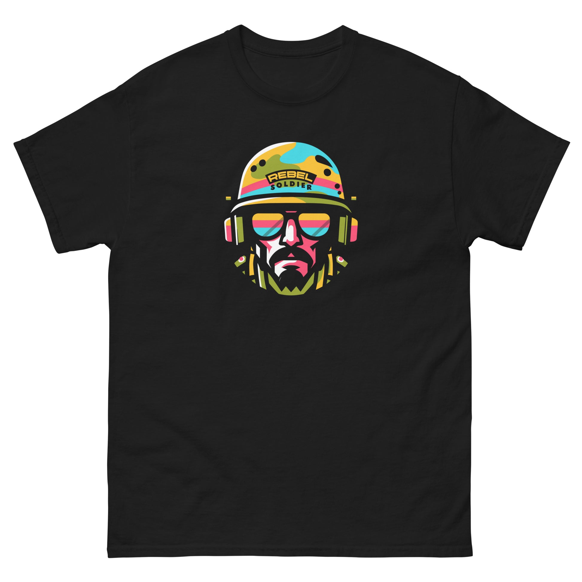 Rebel-soldier-reggae-t-shirt-black-front