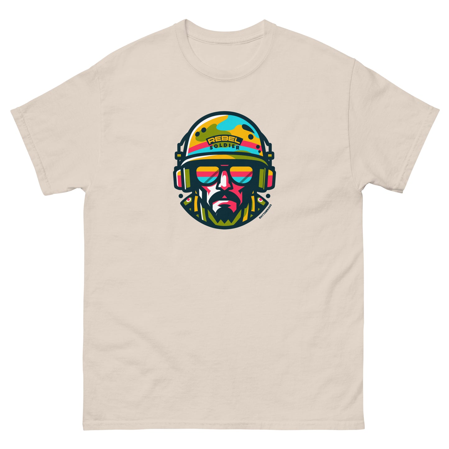 Rebel-soldier-reggae-t-shirt-natural-front
