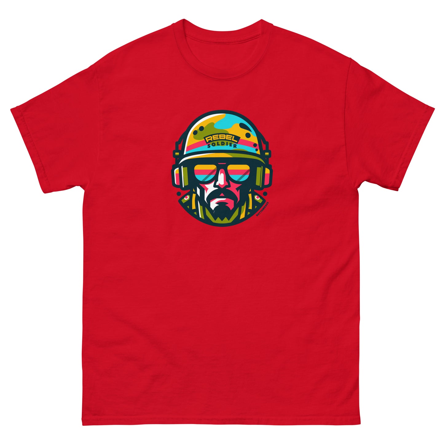 Rebel-soldier-reggae-t-shirt-red-front