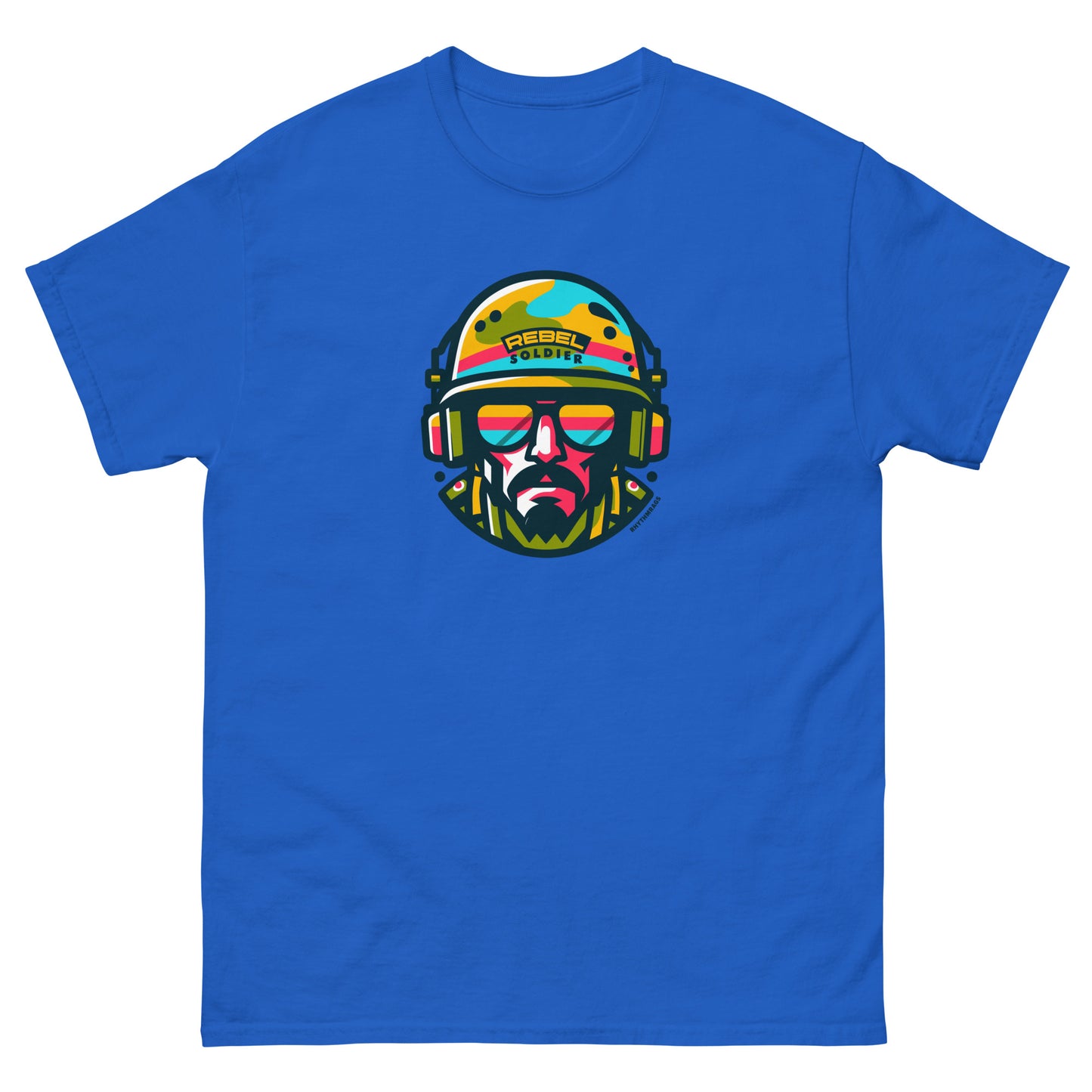 Rebel-soldier-reggae-t-shirt-royal-front