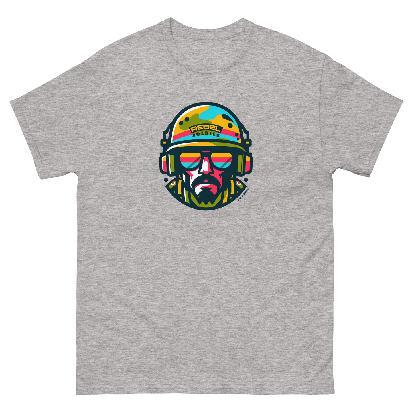 Rebel-soldier-reggae-t-shirt-sport-grey-front