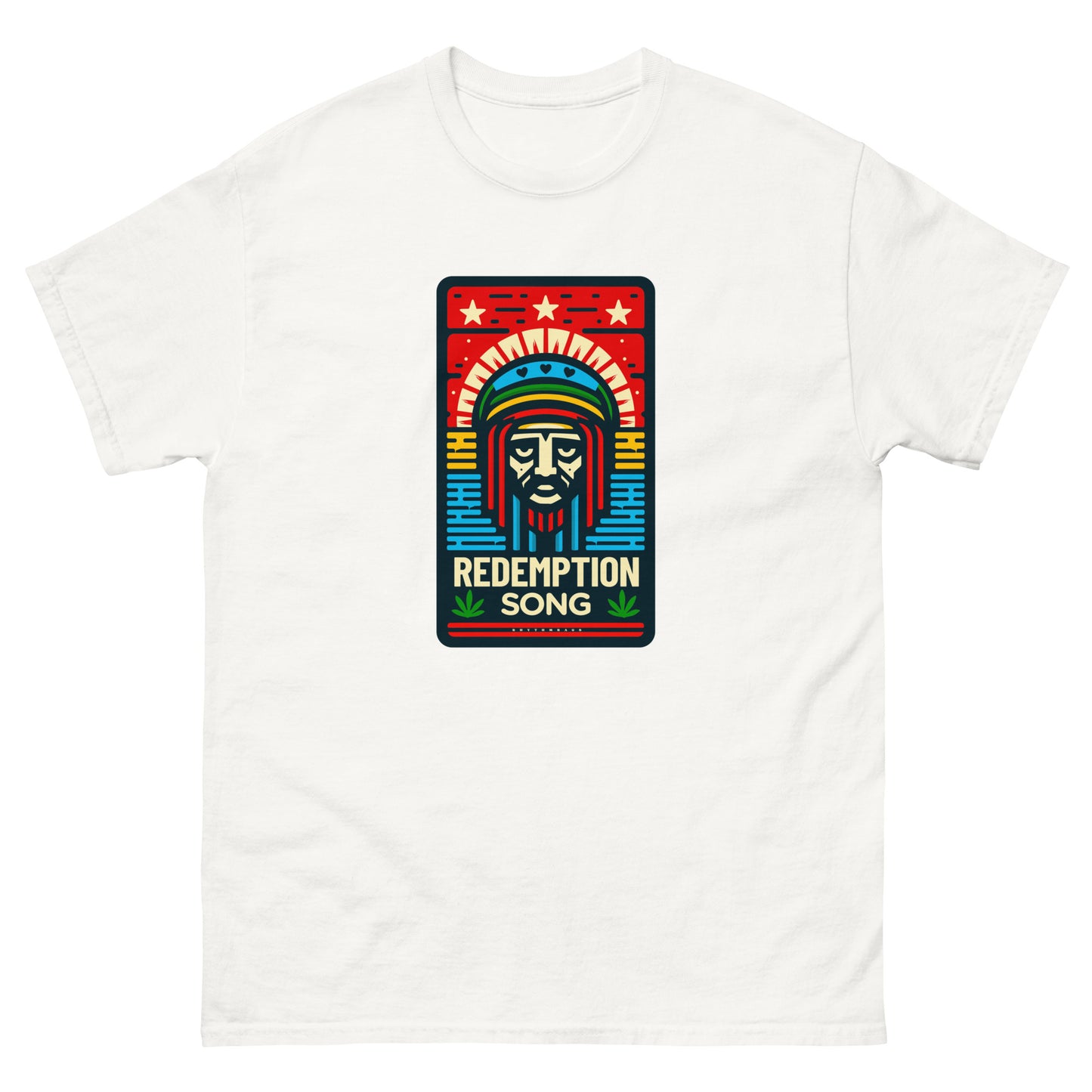 Redemption-song-reggae-t-shirt-white-front