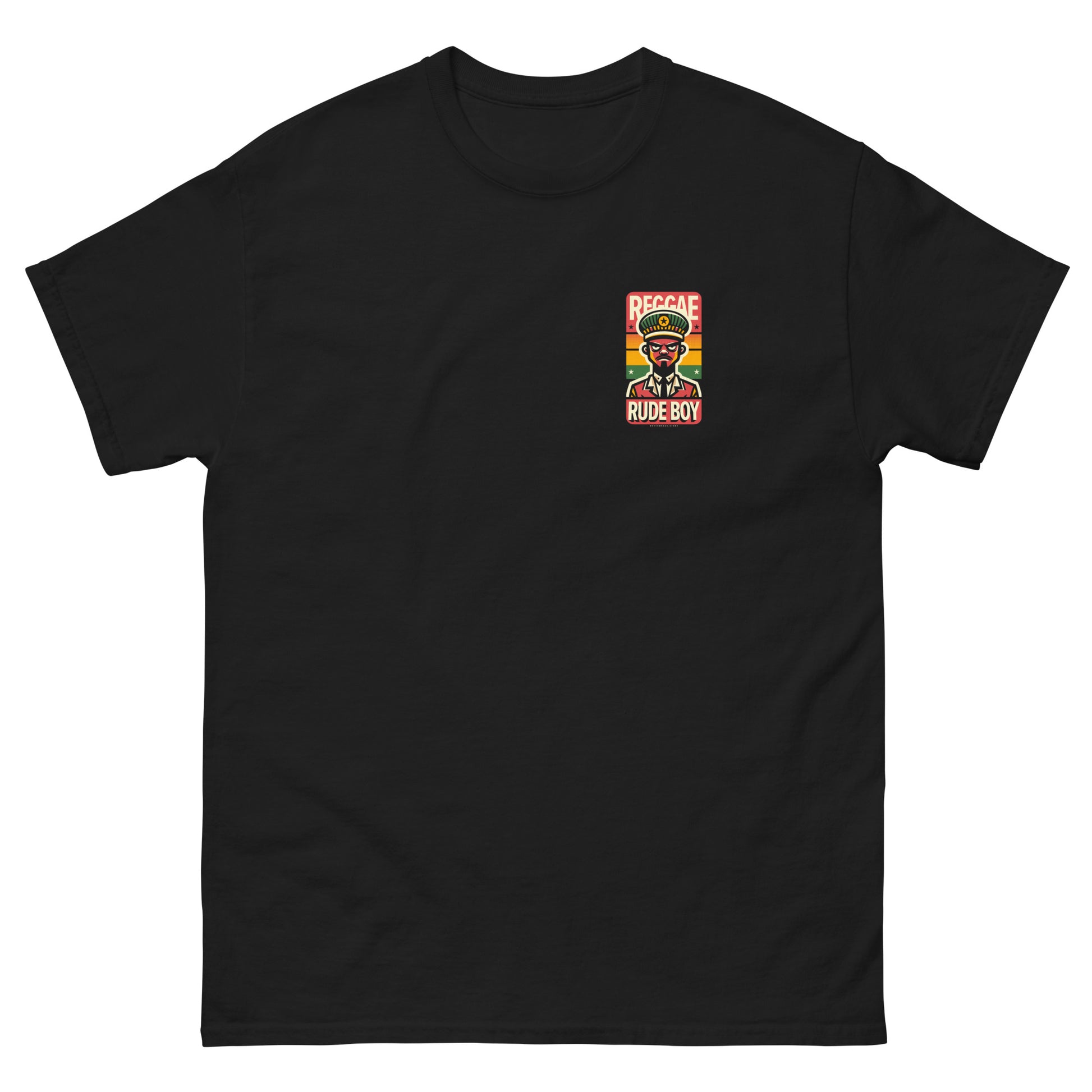 Reggae-rude-boy-reggae-t-shirt-black-front