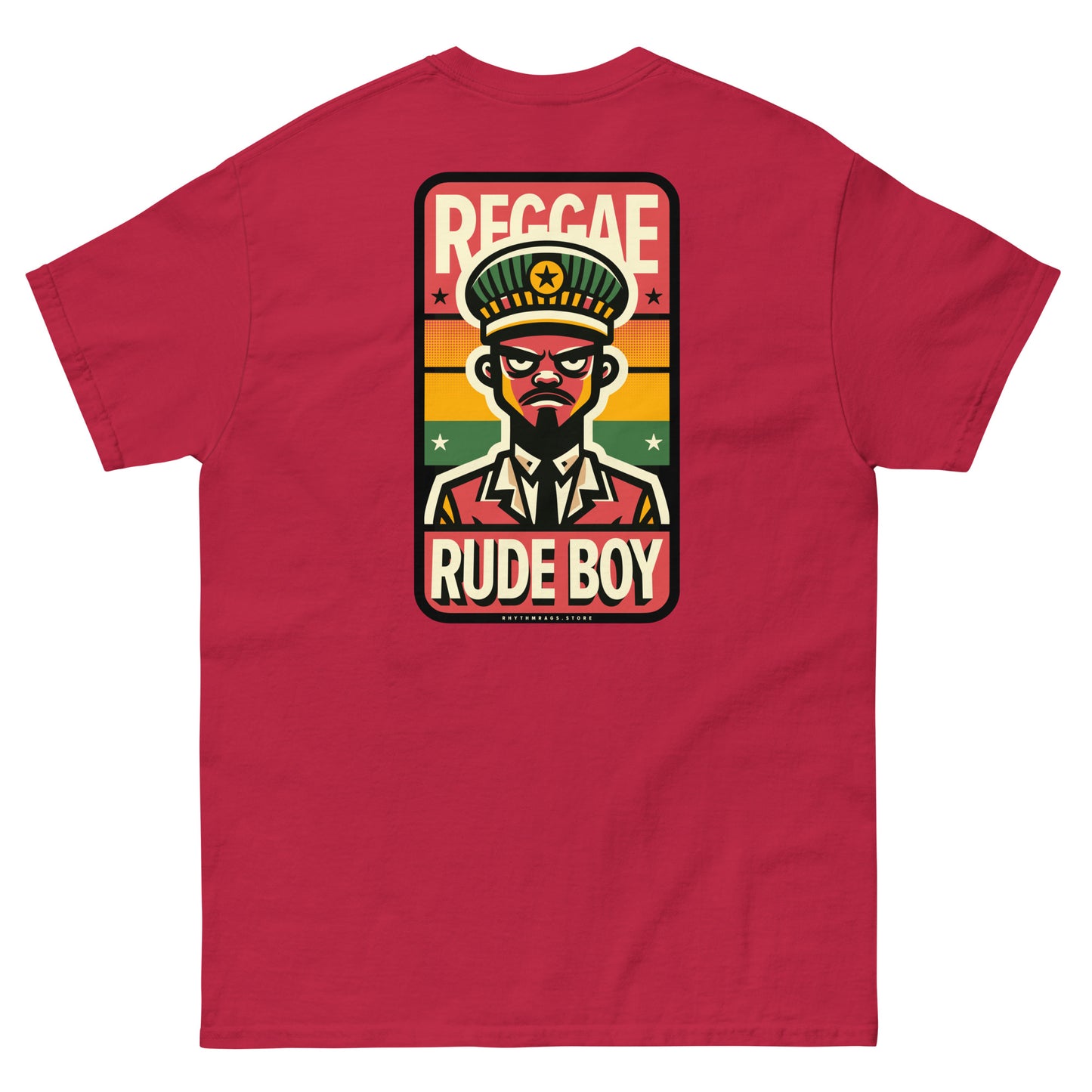 Reggae-rude-boy-reggae-t-shirt-cardinal-back