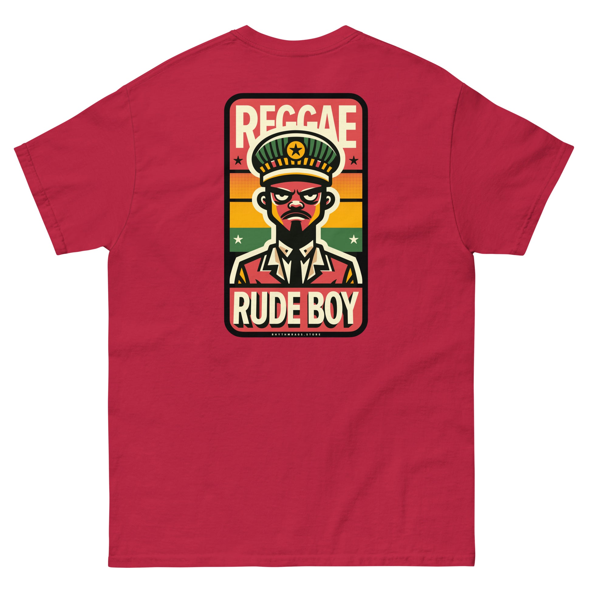 Reggae-rude-boy-reggae-t-shirt-cardinal-back