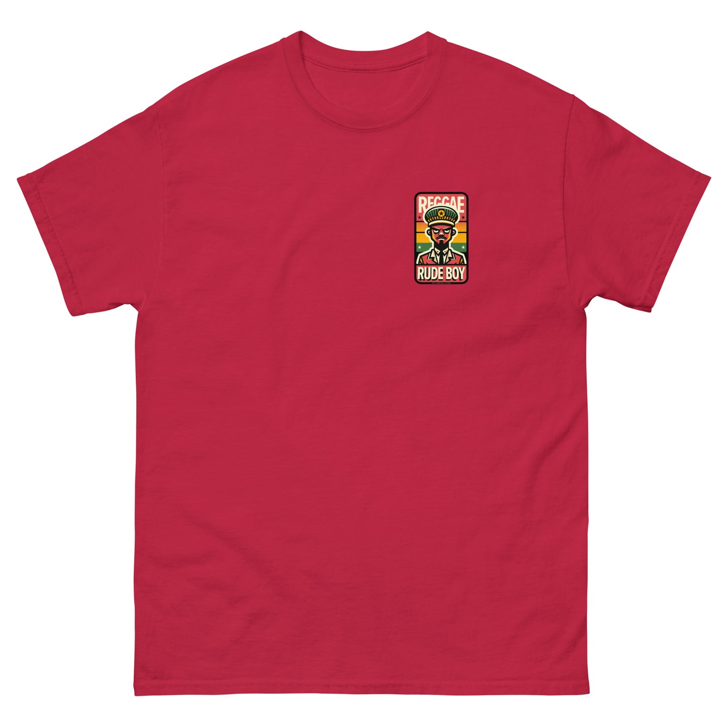 Reggae-rude-boy-reggae-t-shirt-cardinal-front