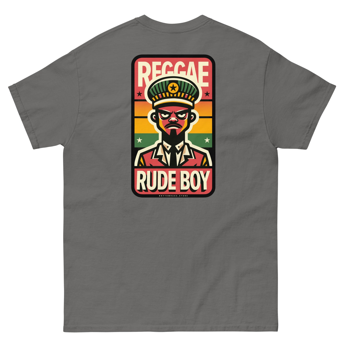 Reggae-rude-boy-reggae-t-shirt-charcoal-back