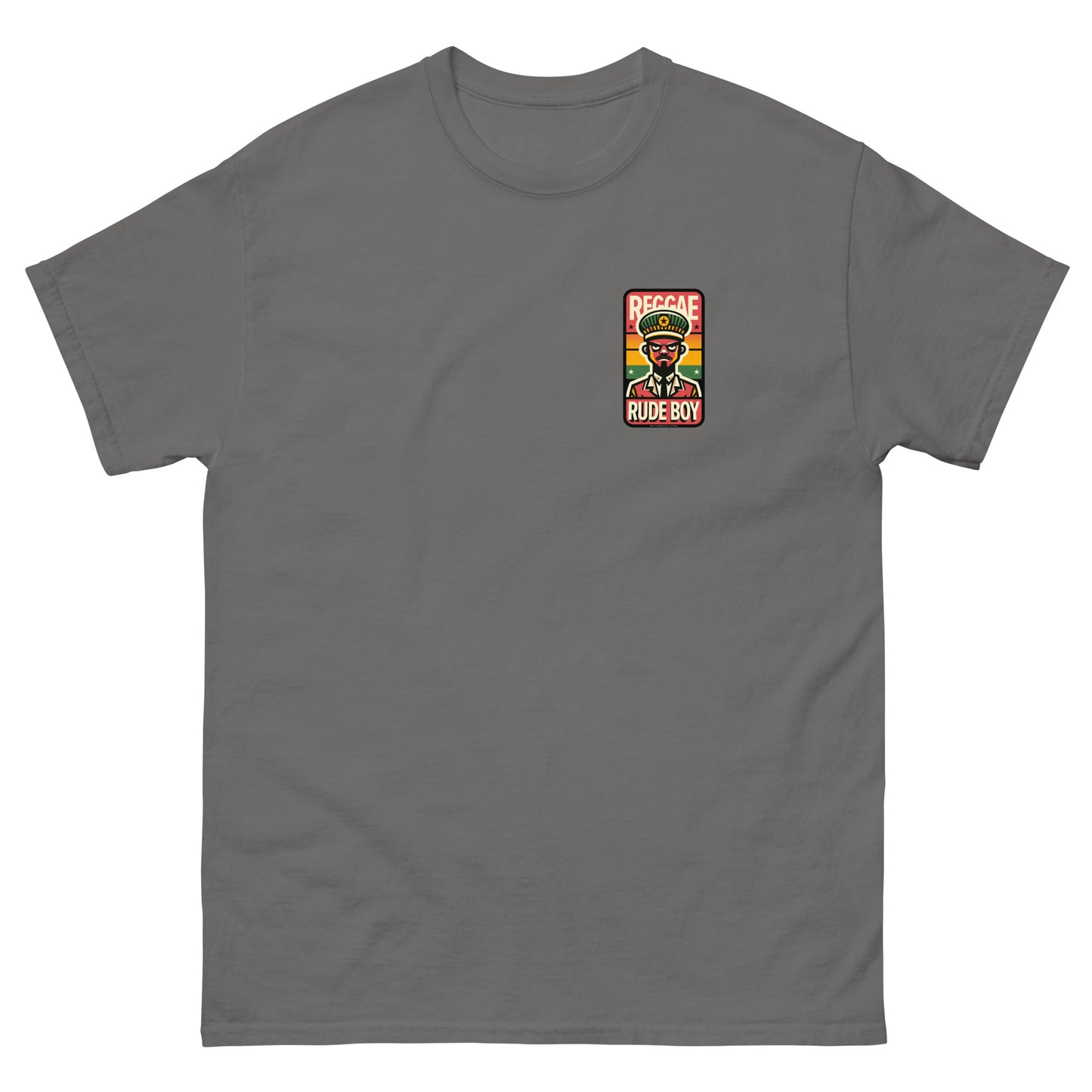 Reggae-rude-boy-reggae-t-shirt-charcoal-front