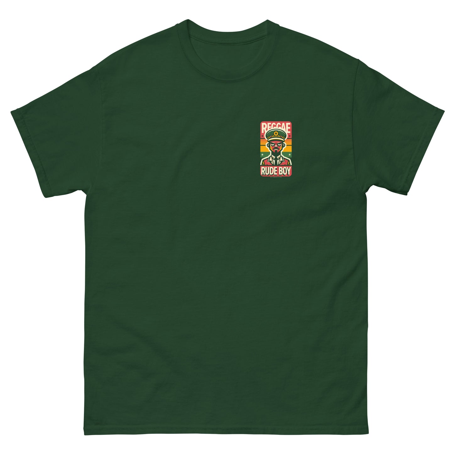 Reggae-rude-boy-reggae-t-shirt-forest-green-front