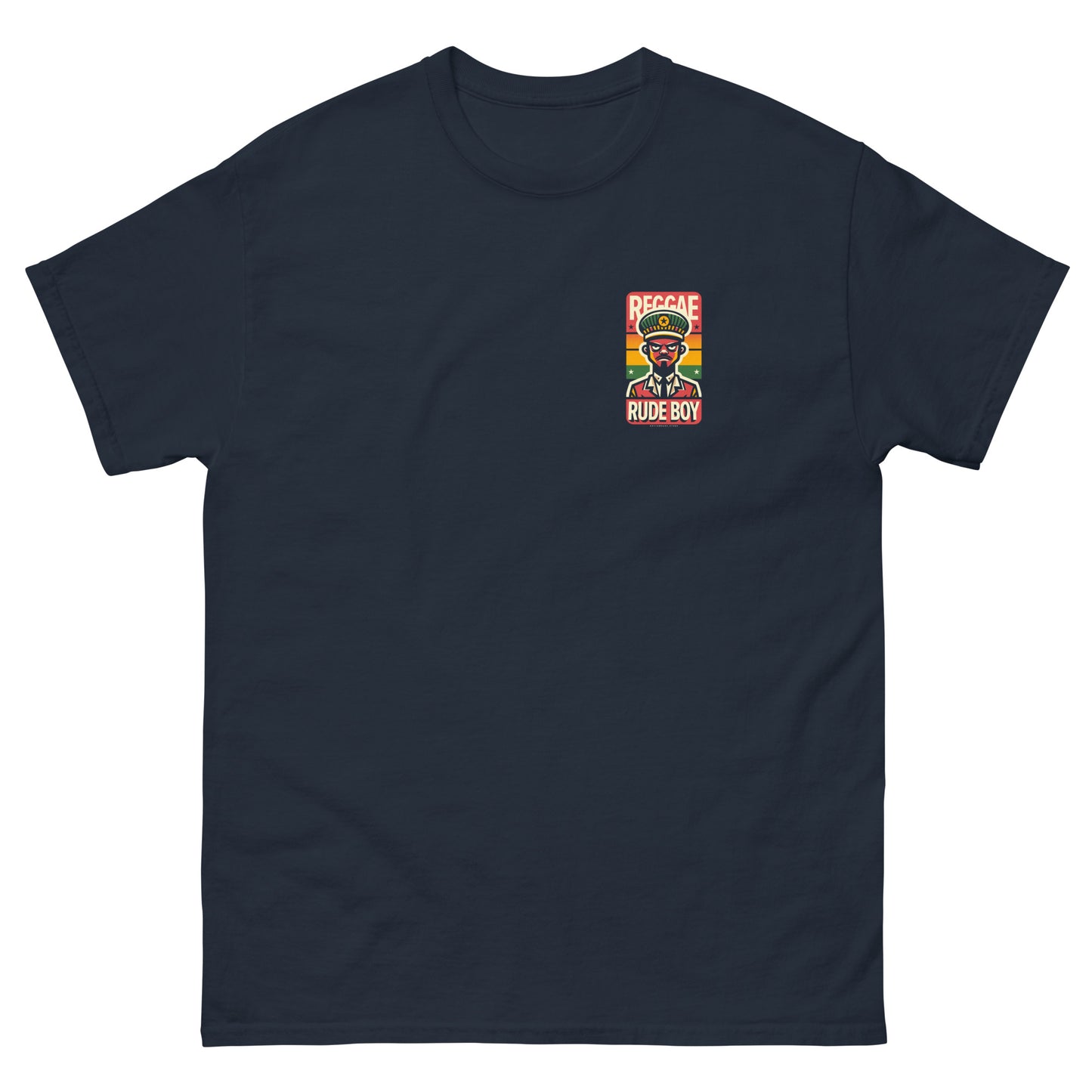 Reggae-rude-boy-reggae-t-shirt-navy-front