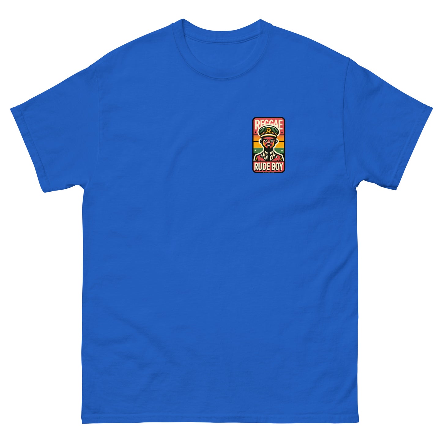 Reggae-rude-boy-reggae-t-shirt-royal-front