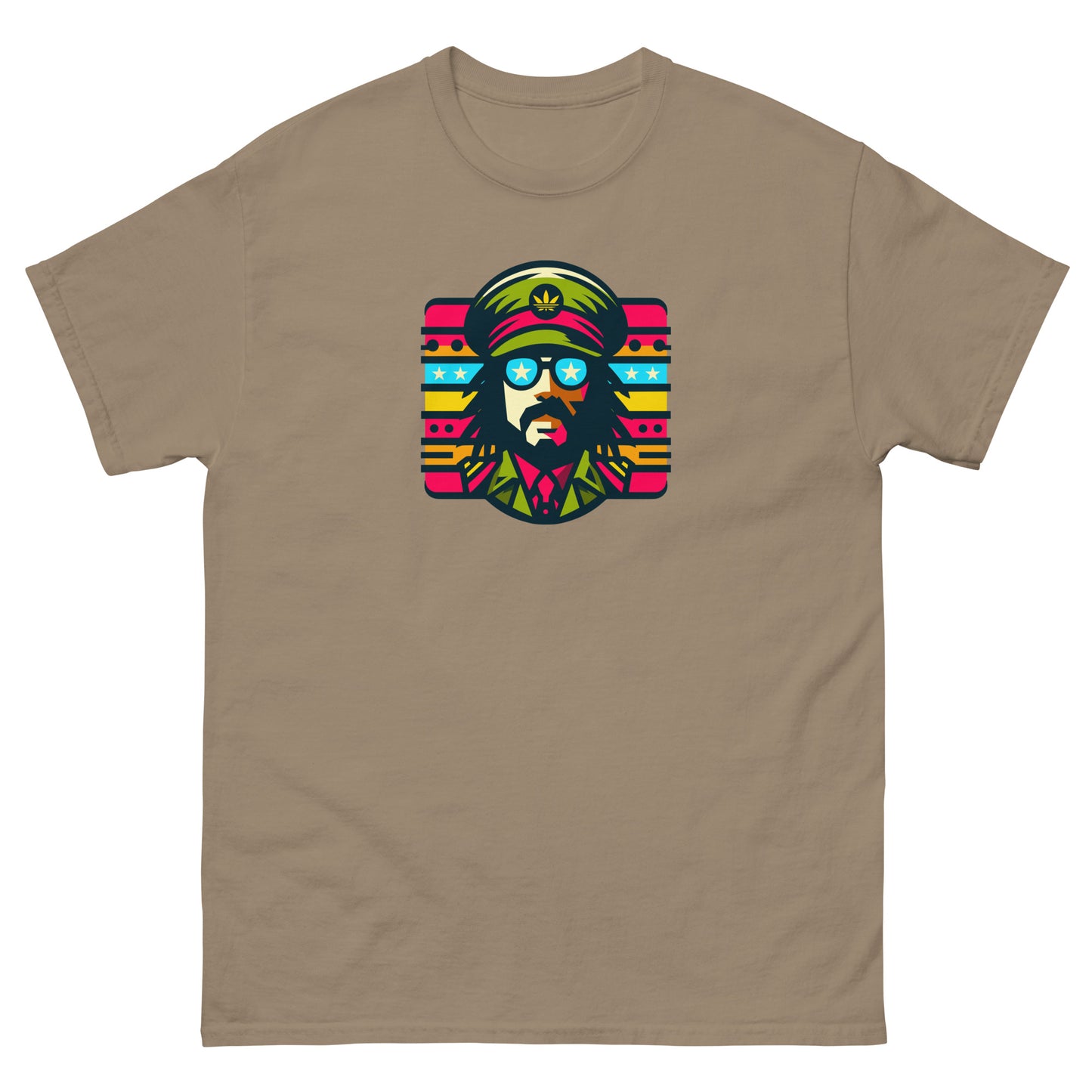Soul-rebel-reggae-t-shirt-brown-savana-front