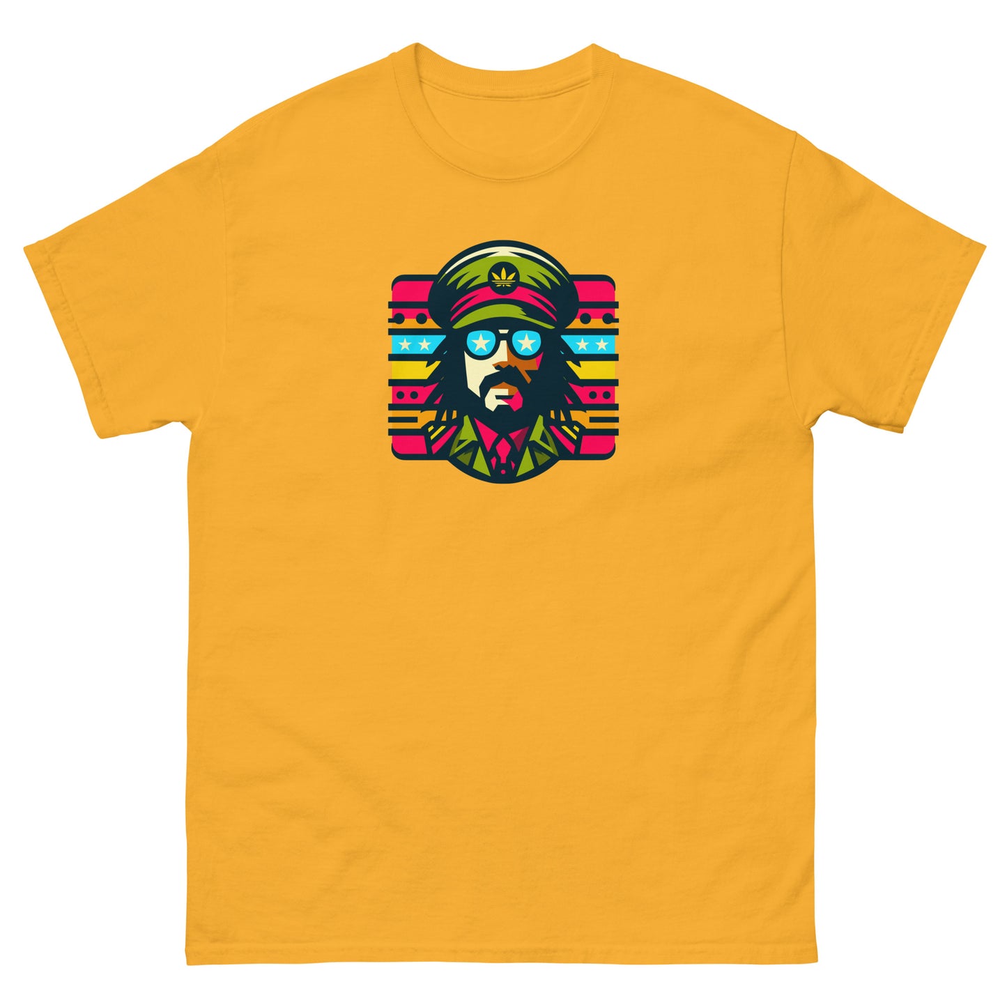 Soul-rebel-reggae-t-shirt-gold-front