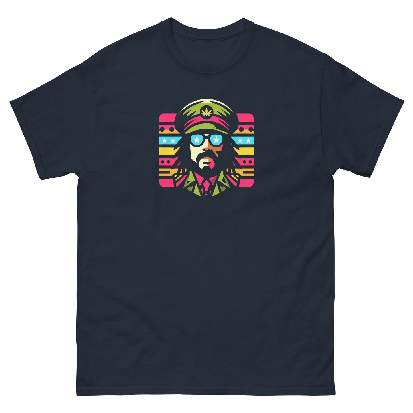 Soul-rebel-reggae-t-shirt-navy-front