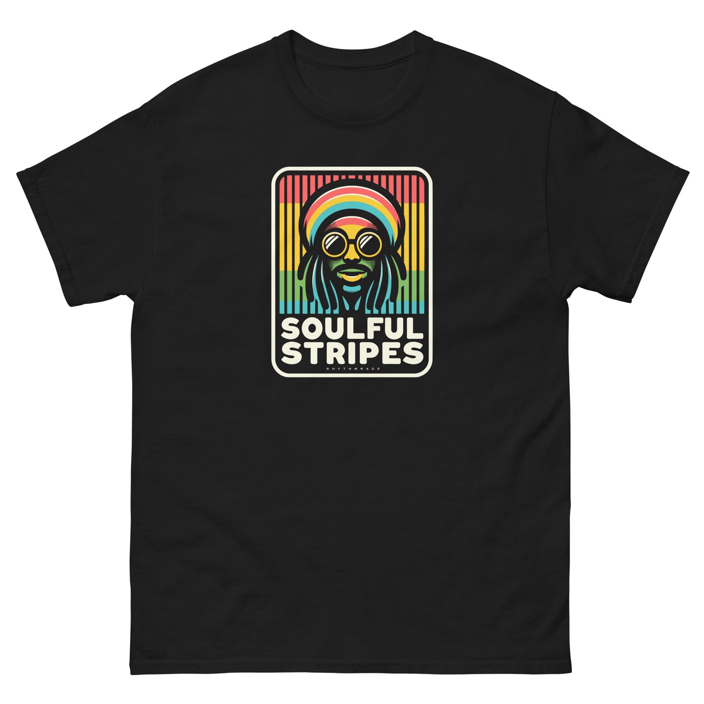 Soulful-stripes_1-reggae-t-shirt-black-front