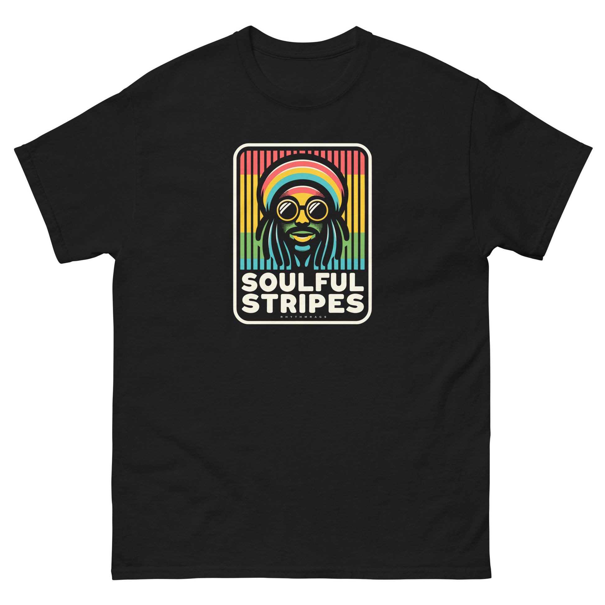 Soulful-stripes_1-reggae-t-shirt-black-front