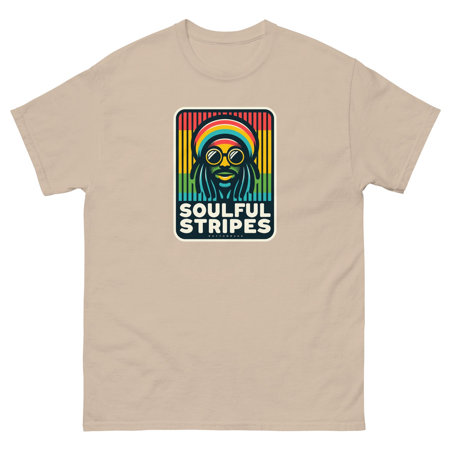 Soulful-stripes_1-reggae-t-shirt-sand-front