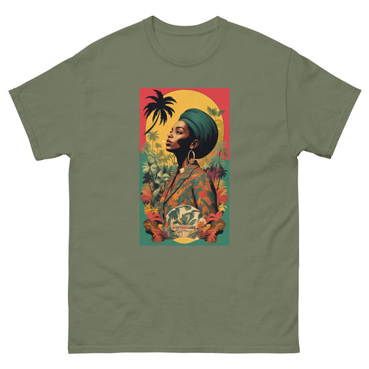Tropical-harmony-reggae-t-shirt-military-green